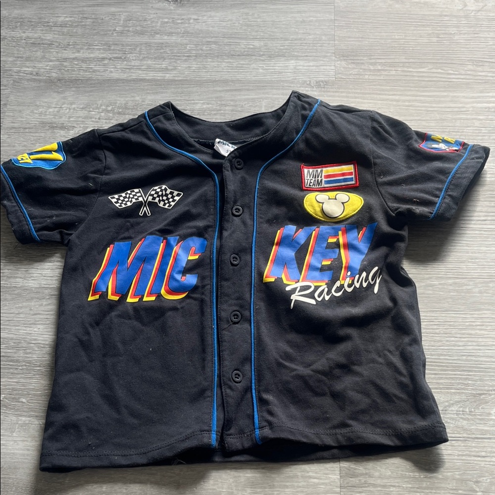 Disney Mickey Racing Kids Button Down Shirt - Black